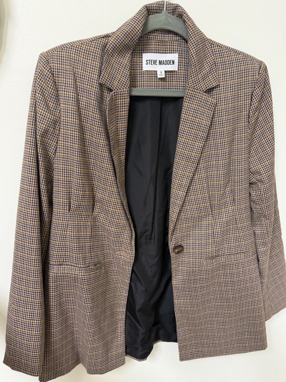 Steve Madden Brown Check Blazer